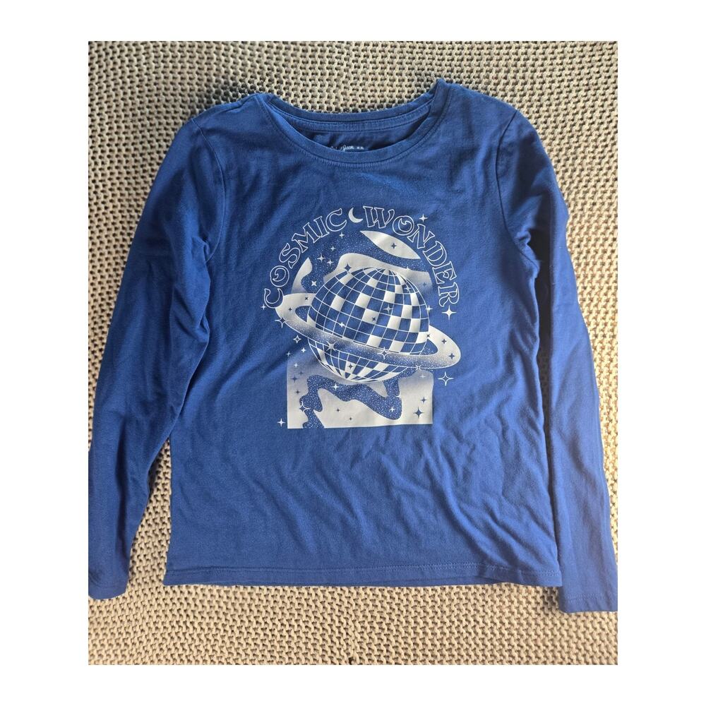 Boys Size m/8 Blue Long Sleeve Cosmic Wonder shirt